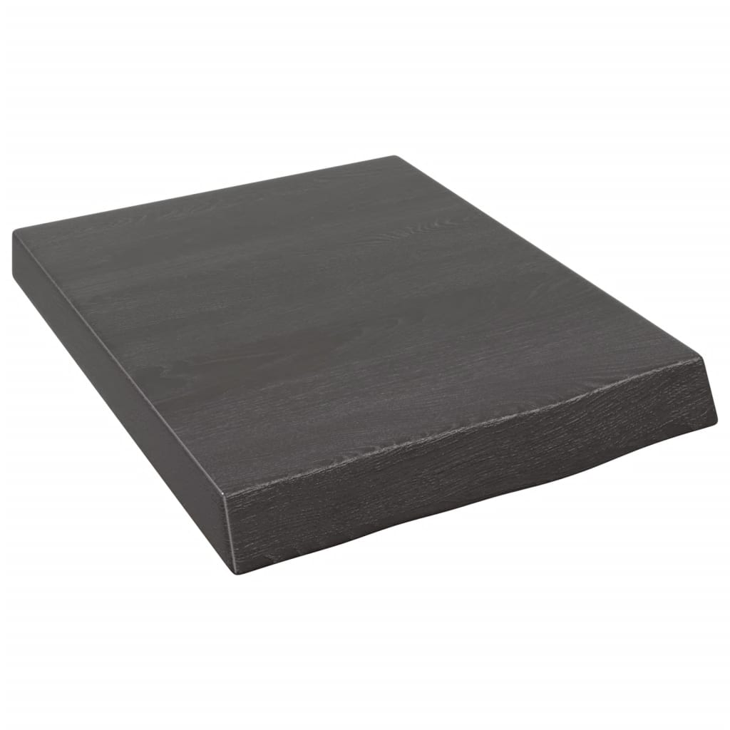 Berkfield Wall Shelf Dark Grey 40x50x6 cm Treated Solid Wood Oak