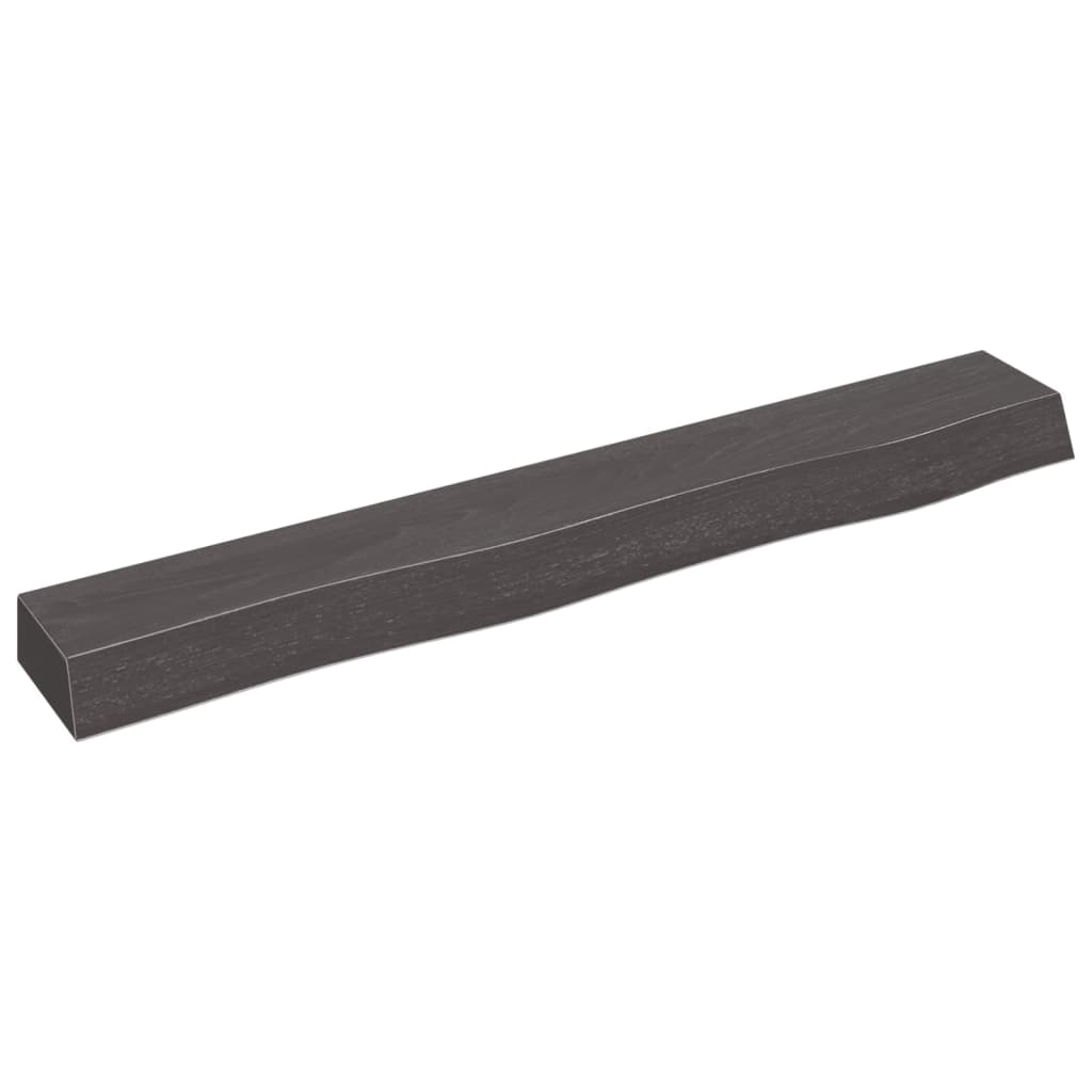 Berkfield Wall Shelf Dark Grey 80x10x6 cm Treated Solid Wood Oak