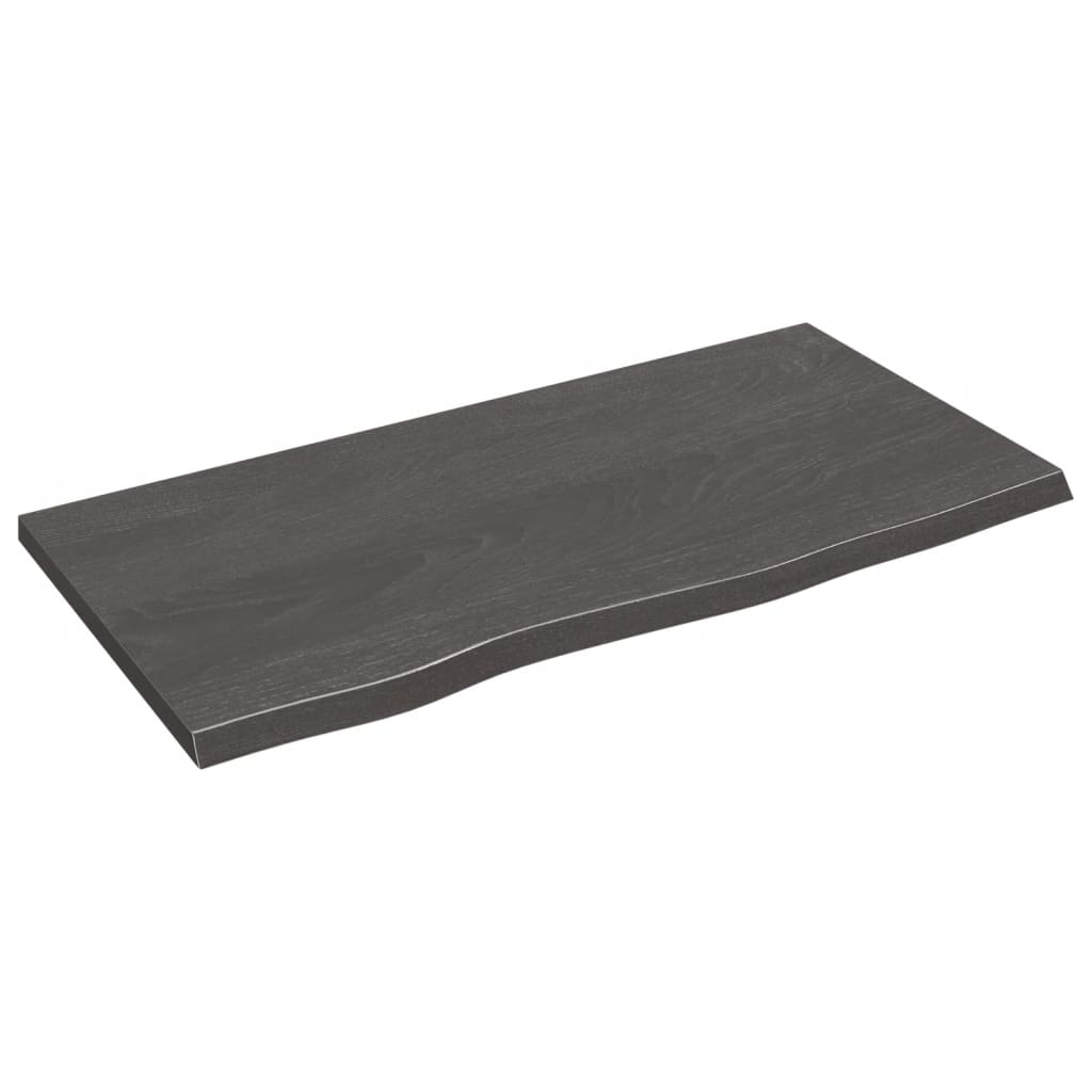 Berkfield Wall Shelf Dark Grey 80x40x2 cm Treated Solid Wood Oak