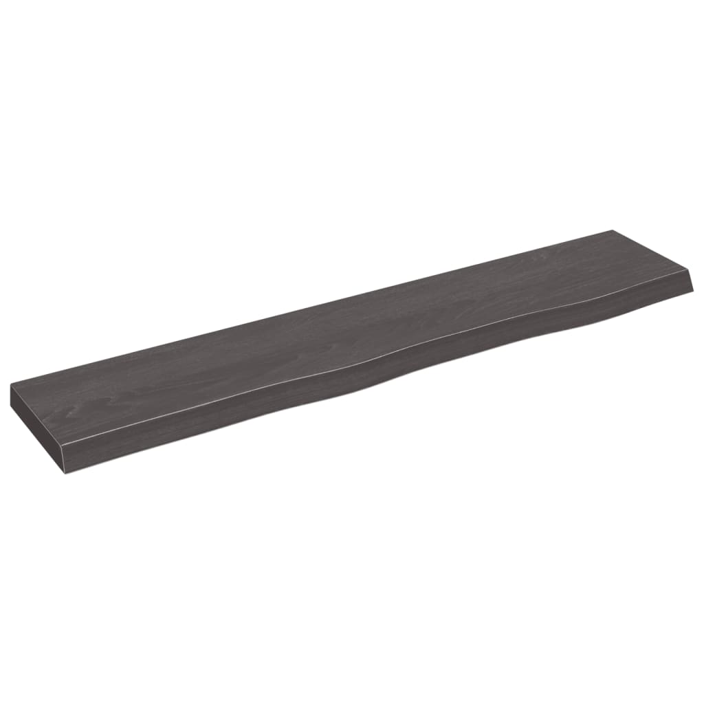 Berkfield Wall Shelf Dark Grey 100x20x4 cm Treated Solid Wood Oak