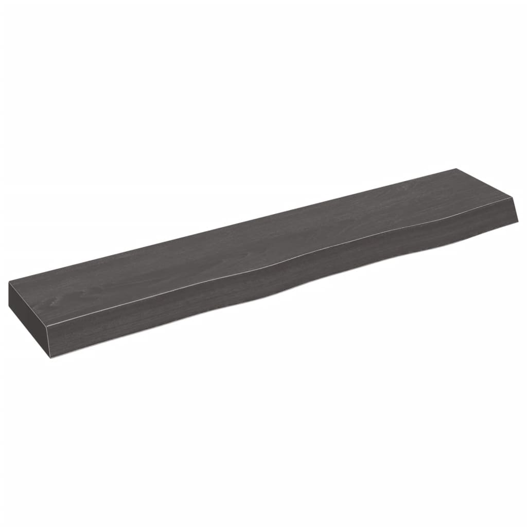 Berkfield Wall Shelf Dark Grey 100x20x6 cm Treated Solid Wood Oak