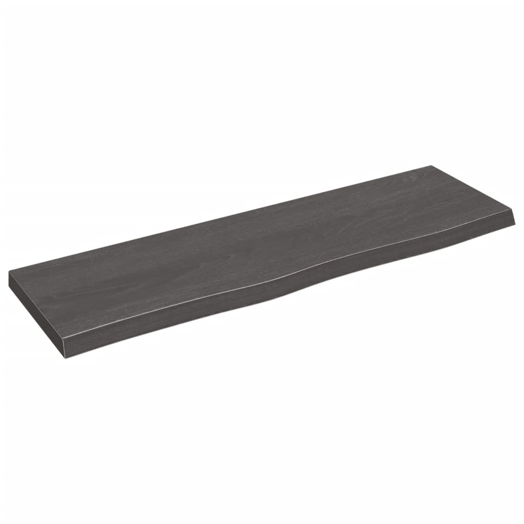 Berkfield Wall Shelf Dark Grey 100x30x4 cm Treated Solid Wood Oak