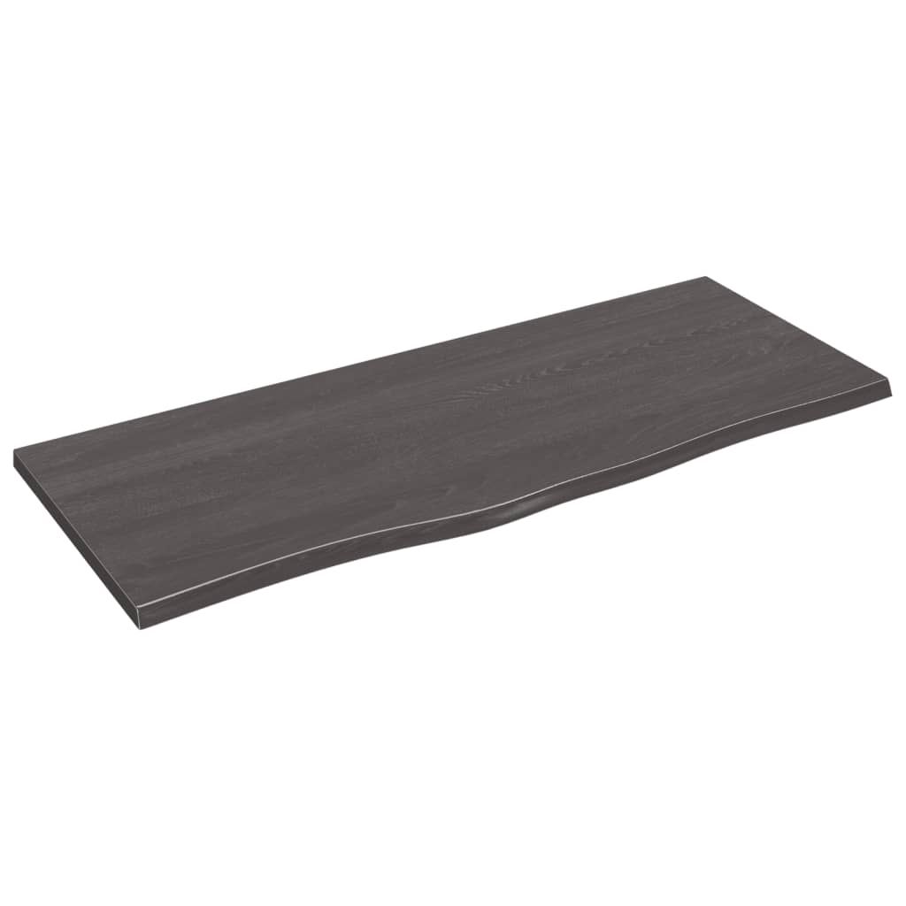 Berkfield Wall Shelf Dark Grey 100x40x2 cm Treated Solid Wood Oak