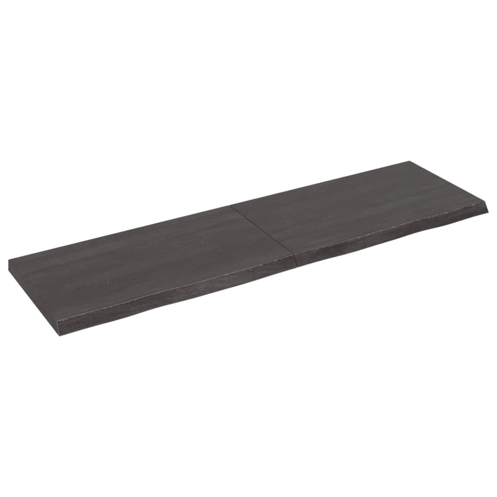 Berkfield Wall Shelf Dark Grey 140x40x4 cm Treated Solid Wood Oak