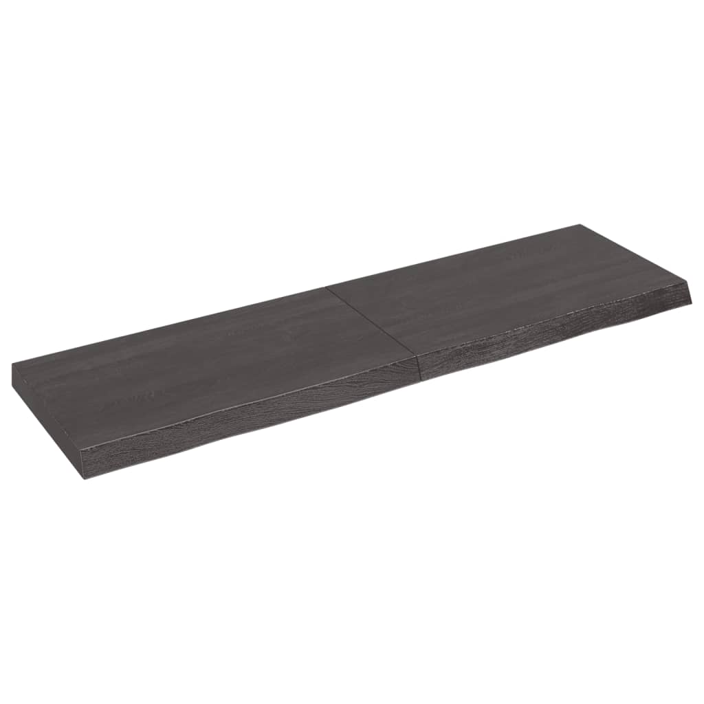 Berkfield Wall Shelf Dark Grey 140x40x6 cm Treated Solid Wood Oak