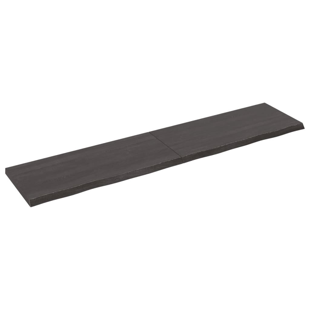 Berkfield Wall Shelf Dark Grey 180x40x4 cm Treated Solid Wood Oak