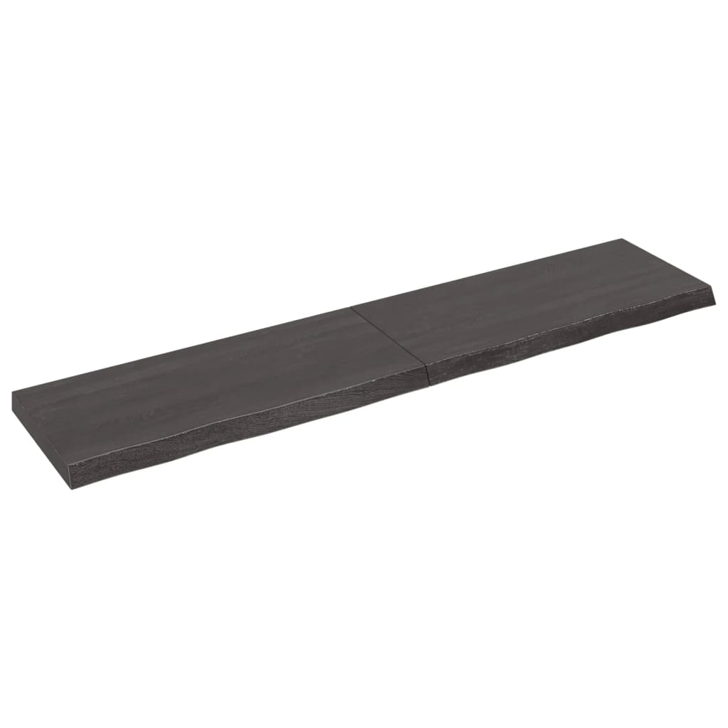 Berkfield Wall Shelf Dark Grey 180x40x6 cm Treated Solid Wood Oak