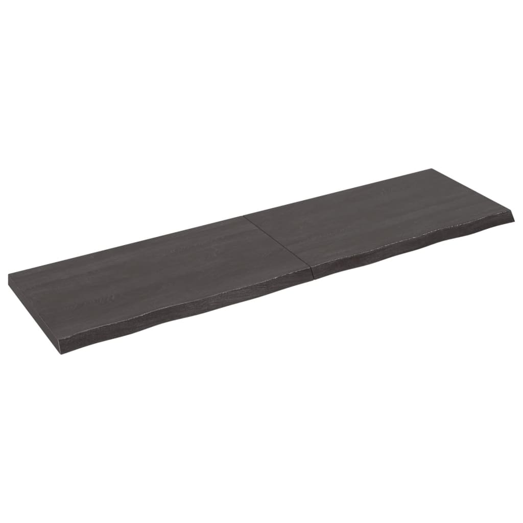 Berkfield Wall Shelf Dark Grey 220x60x6 cm Treated Solid Wood Oak