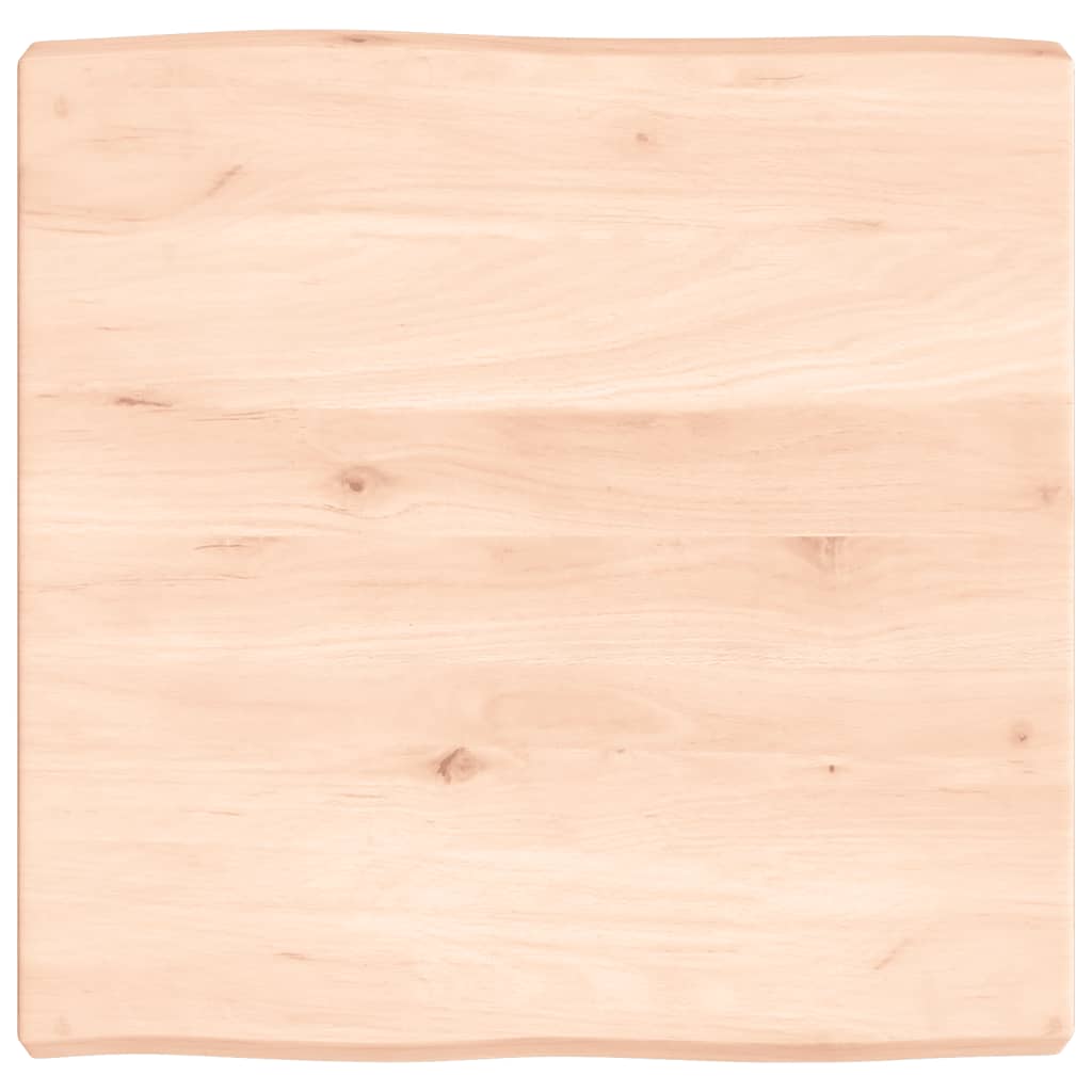 Berkfield Table Top 60x60x6 cm Untreated Solid Wood Oak Live Edge