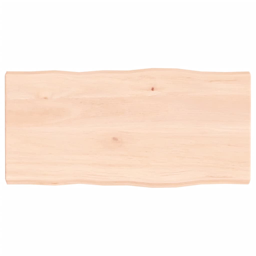 Berkfield Table Top 80x40x4 cm Untreated Solid Wood Oak Live Edge