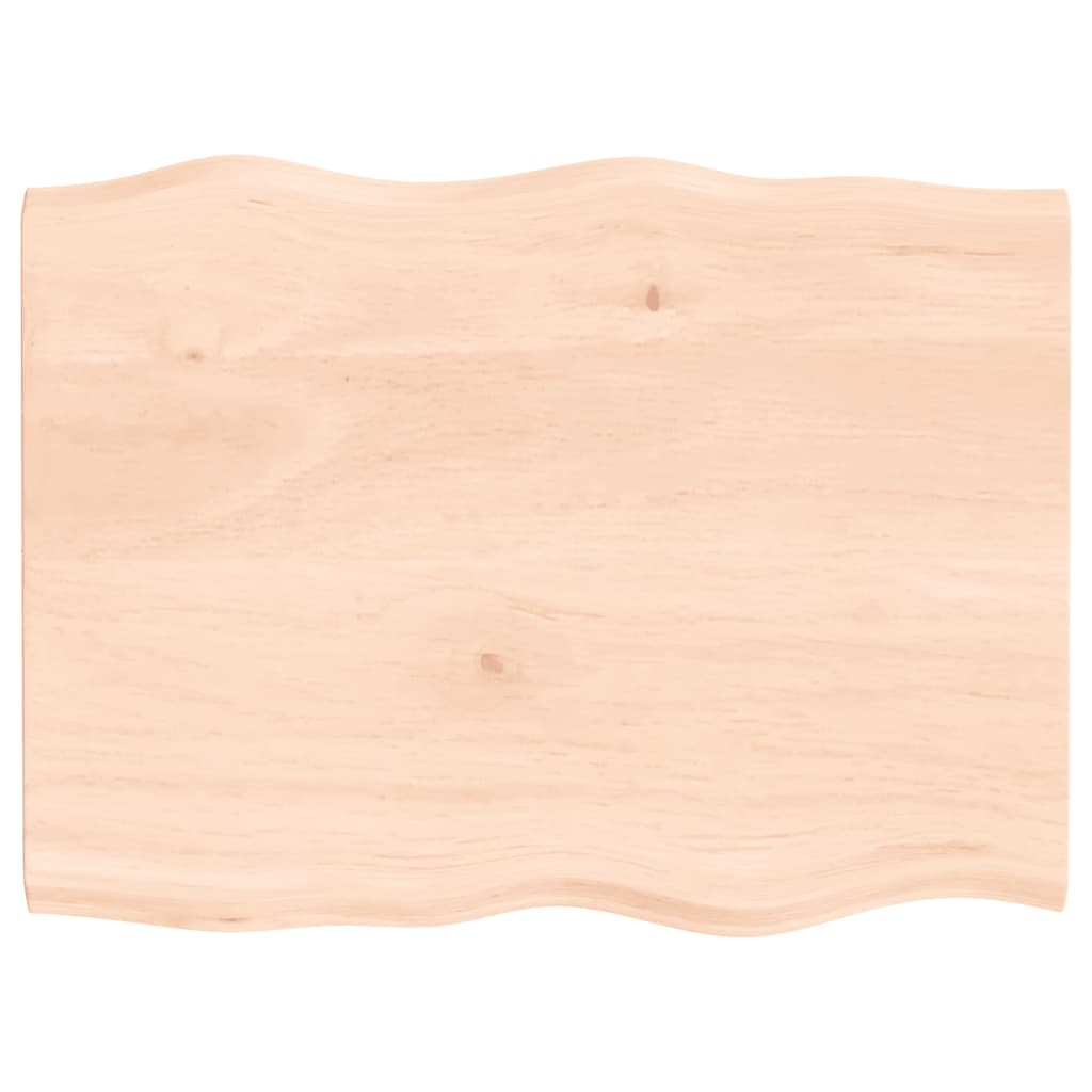 Berkfield Table Top 80x60x2 cm Untreated Solid Wood Oak Live Edge