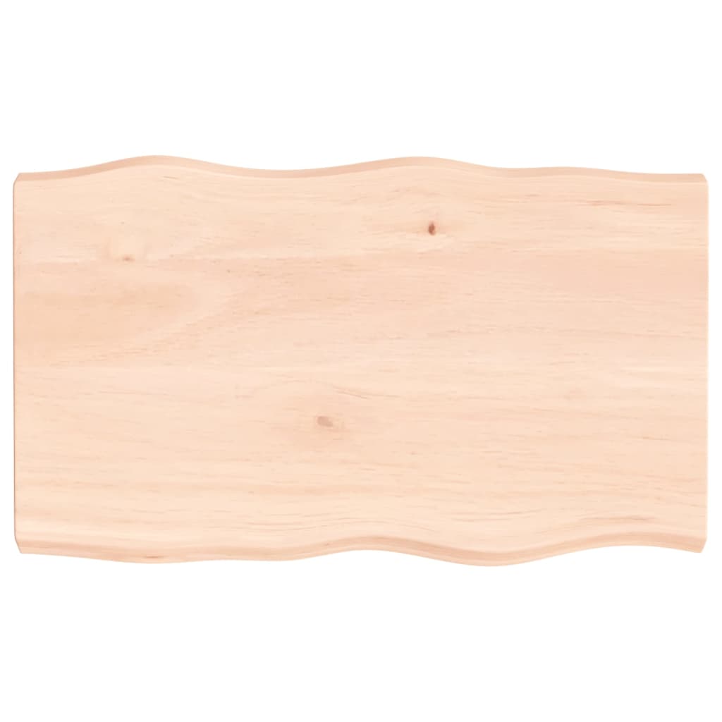Berkfield Table Top 100x60x6 cm Untreated Solid Wood Oak Live Edge