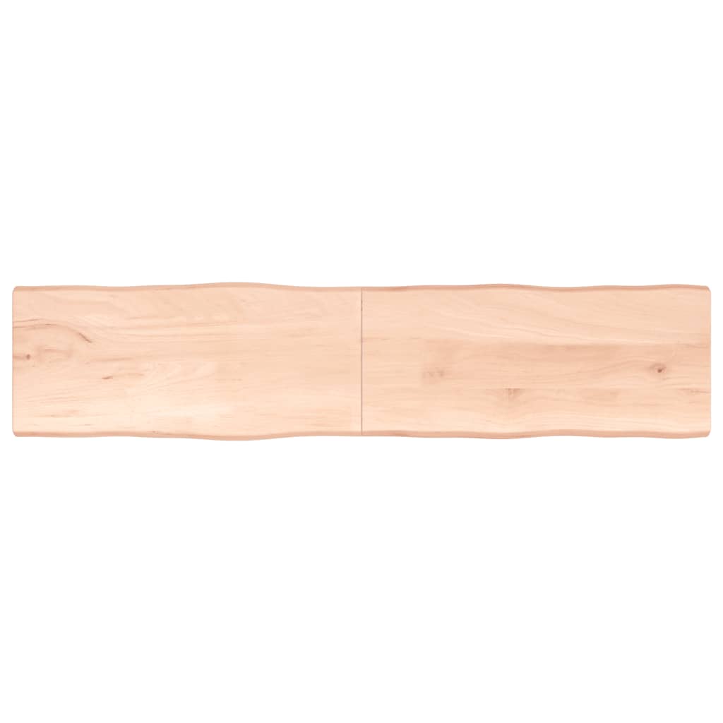 Berkfield Table Top 220x50x4 cm Untreated Solid Wood Oak Live Edge