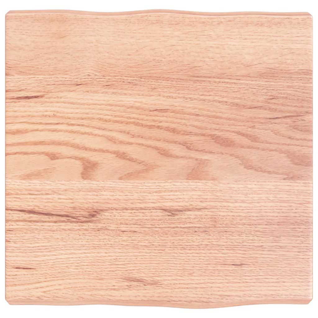 Berkfield Table Top Light Brown 40x40x4 cm Treated Solid Wood Oak Live Edge