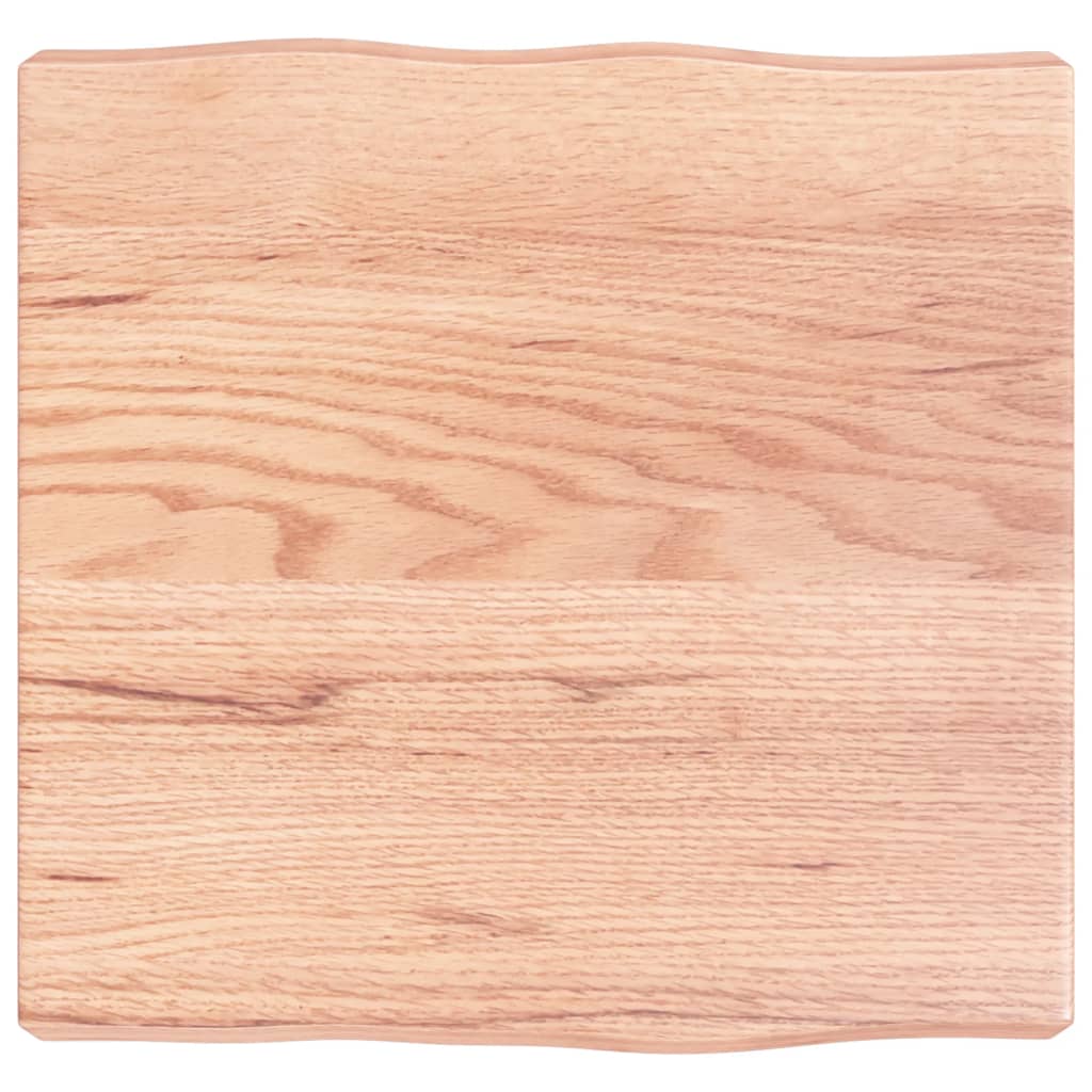 Berkfield Table Top Light Brown 40x40x6 cm Treated Solid Wood Oak Live Edge