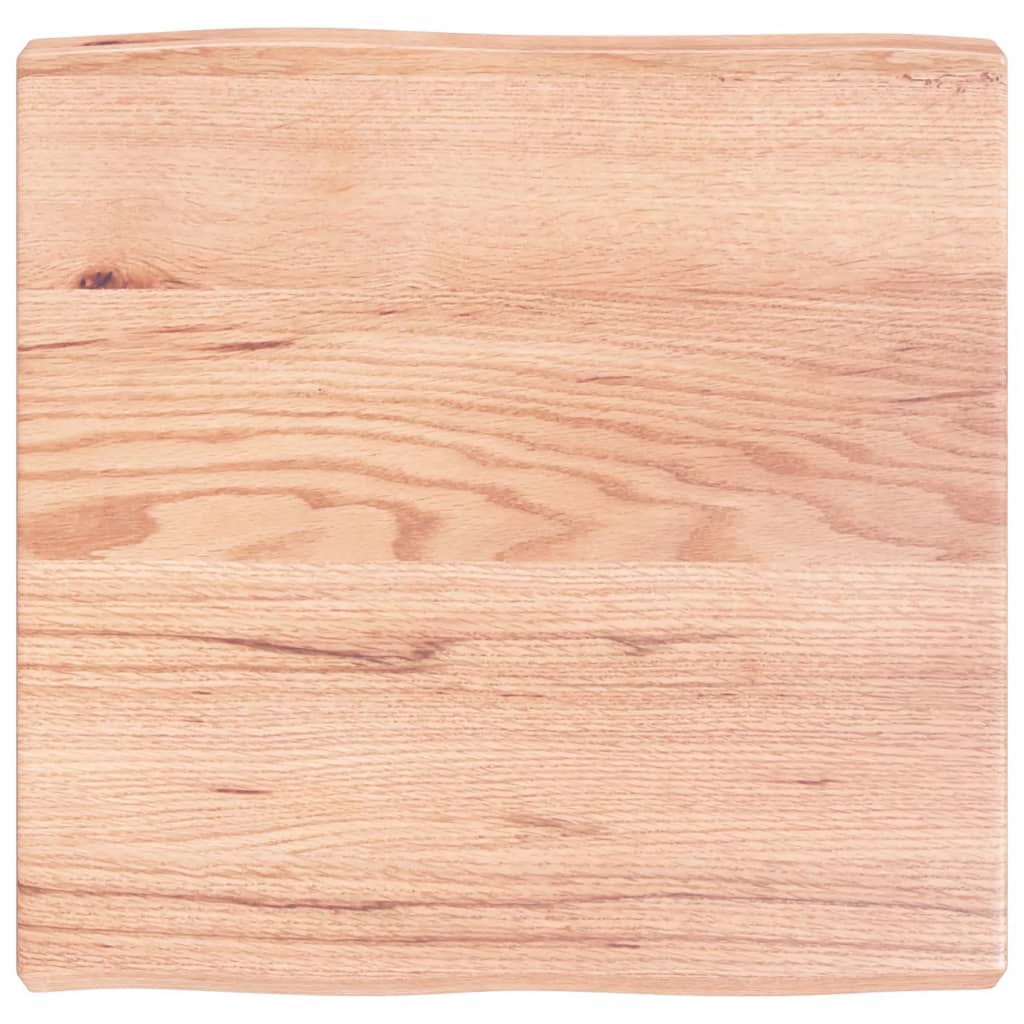 Berkfield Table Top Light Brown 60x60x6 cm Treated Solid Wood Oak Live Edge