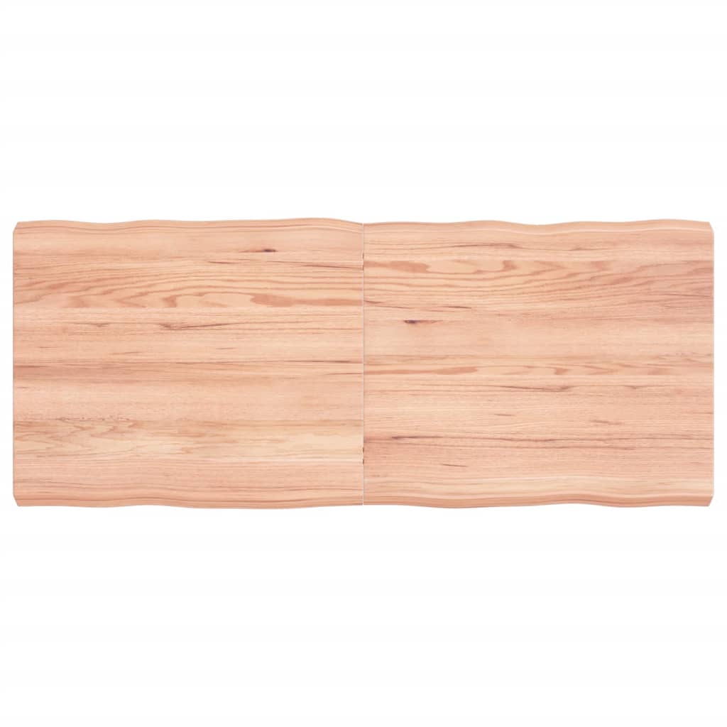 Berkfield Table Top Light Brown 120x50x6 cm Treated Solid Wood Oak Live Edge