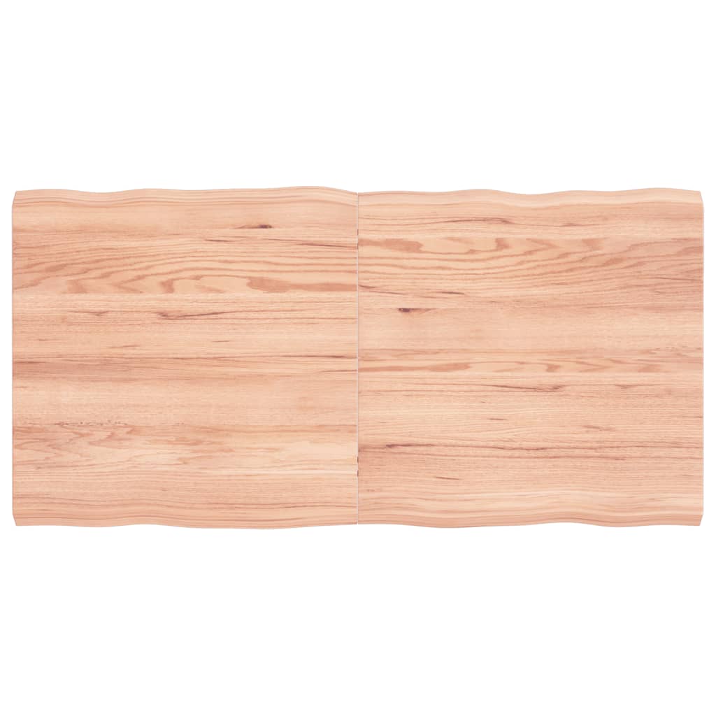 Berkfield Table Top Light Brown 120x60x4 cm Treated Solid Wood Oak Live Edge