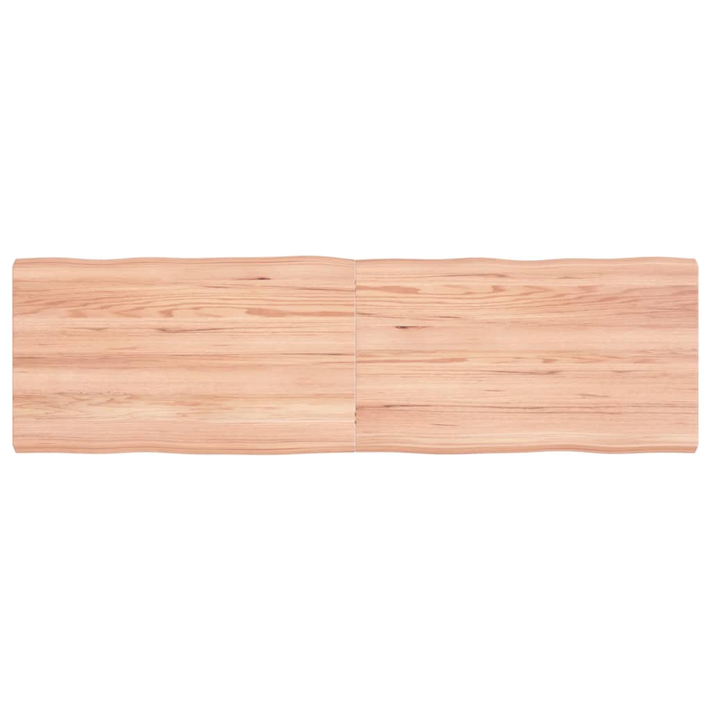 Berkfield Table Top Light Brown 140x40x4 cm Treated Solid Wood Oak Live Edge