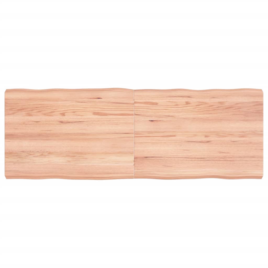 Berkfield Table Top Light Brown 140x50x6 cm Treated Solid Wood Oak Live Edge