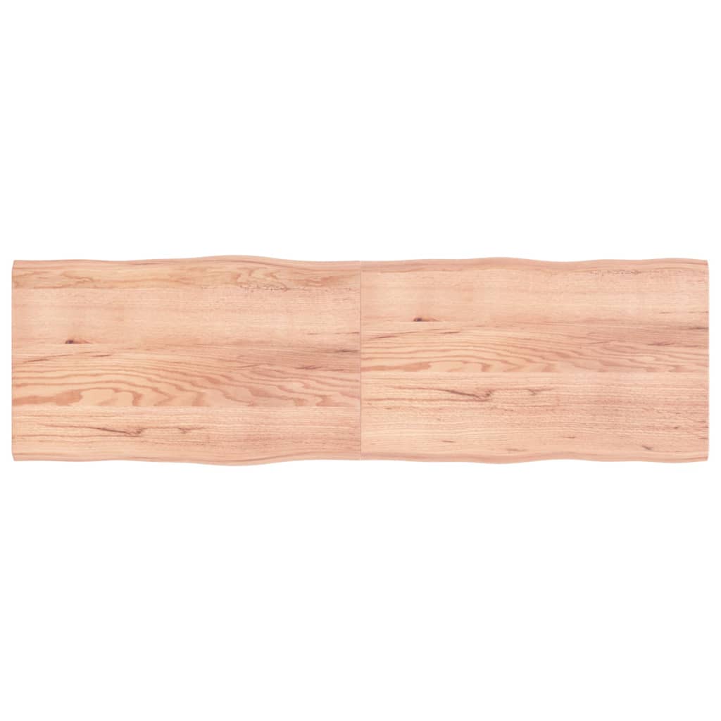 Berkfield Table Top Light Brown 200x60x4 cm Treated Solid Wood Oak Live Edge