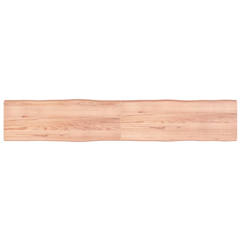 Berkfield Table Top Light Brown 220x40x6 cm Treated Solid Wood Oak Live Edge