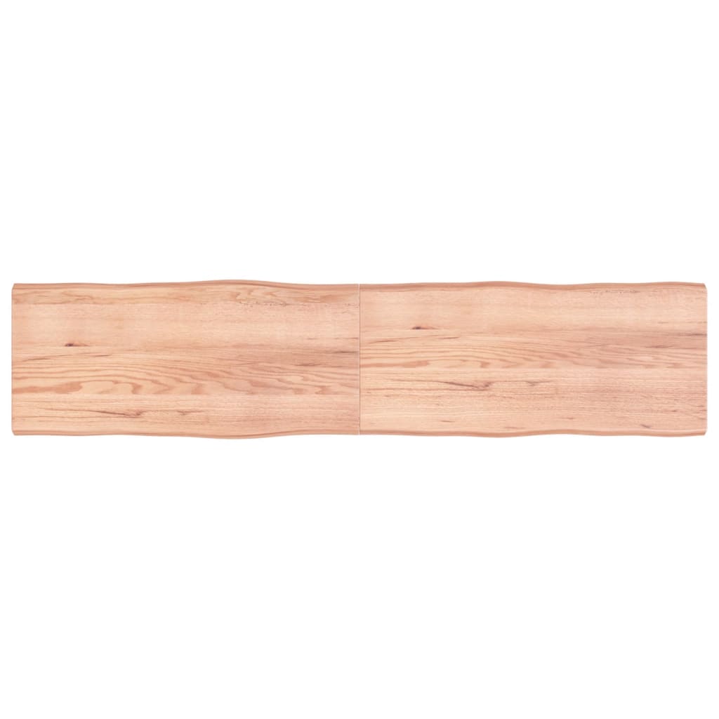 Berkfield Table Top Light Brown 220x50x4 cm Treated Solid Wood Oak Live Edge