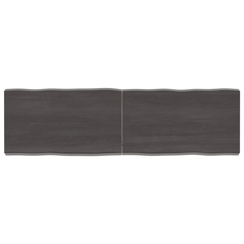 Berkfield Table Top Dark Grey 140x40x6 cm Treated Solid Wood Oak Live Edge