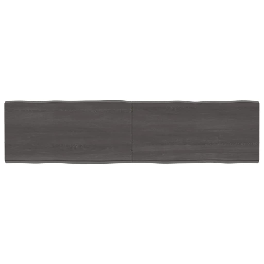 Berkfield Table Top Dark Grey 160x40x6 cm Treated Solid Wood Oak Live Edge