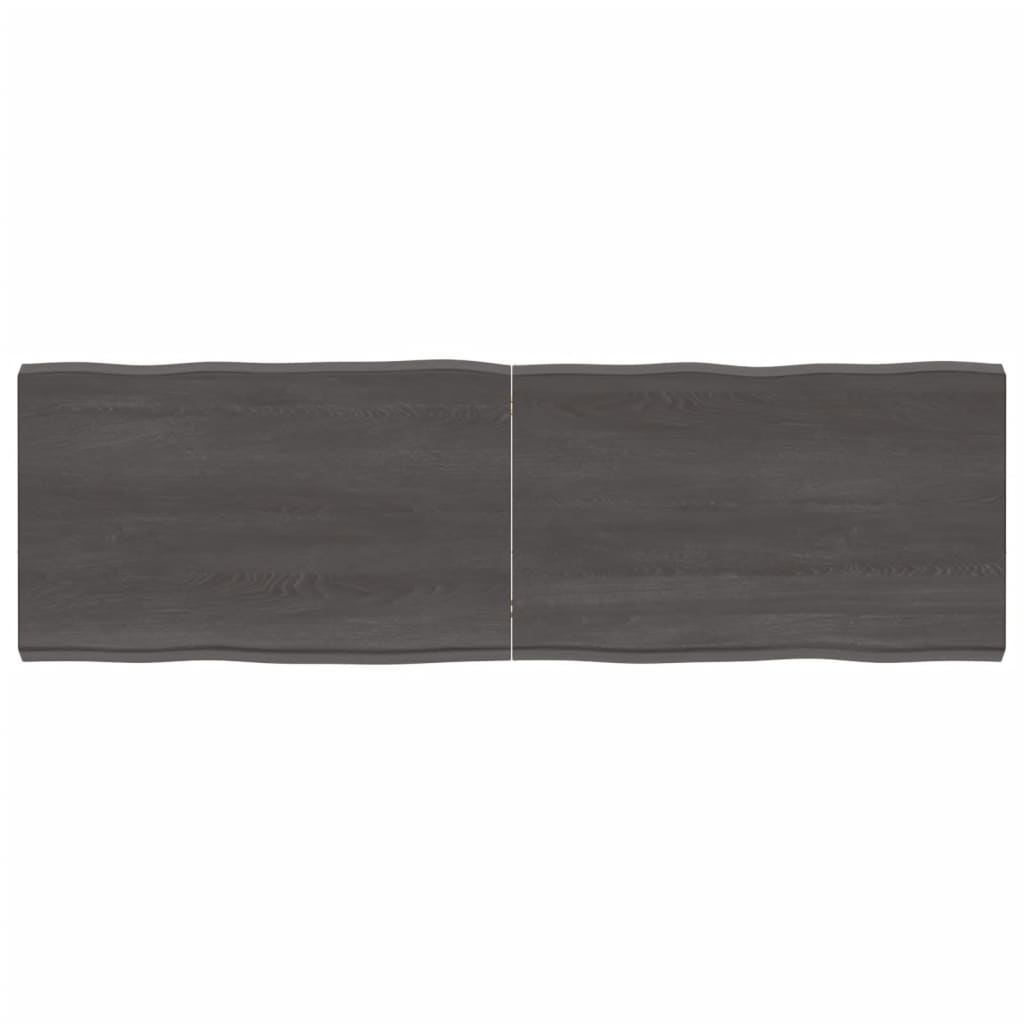 Berkfield Table Top Dark Grey 160x50x6 cm Treated Solid Wood Oak Live Edge