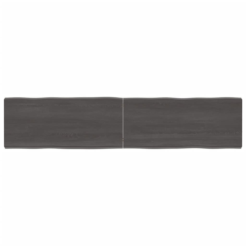 Berkfield Table Top Dark Grey 180x40x6 cm Treated Solid Wood Oak Live Edge