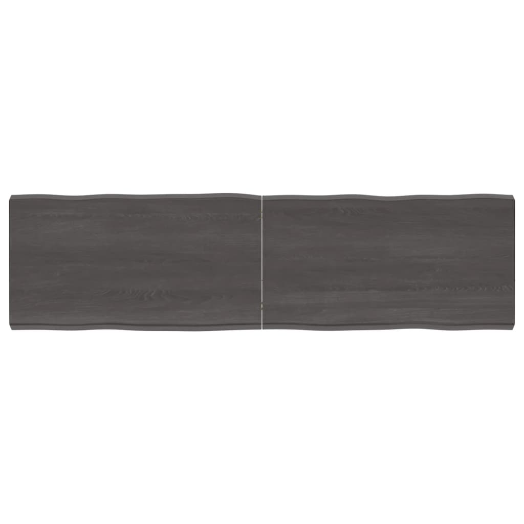 Berkfield Table Top Dark Grey 180x50x6 cm Treated Solid Wood Oak Live Edge