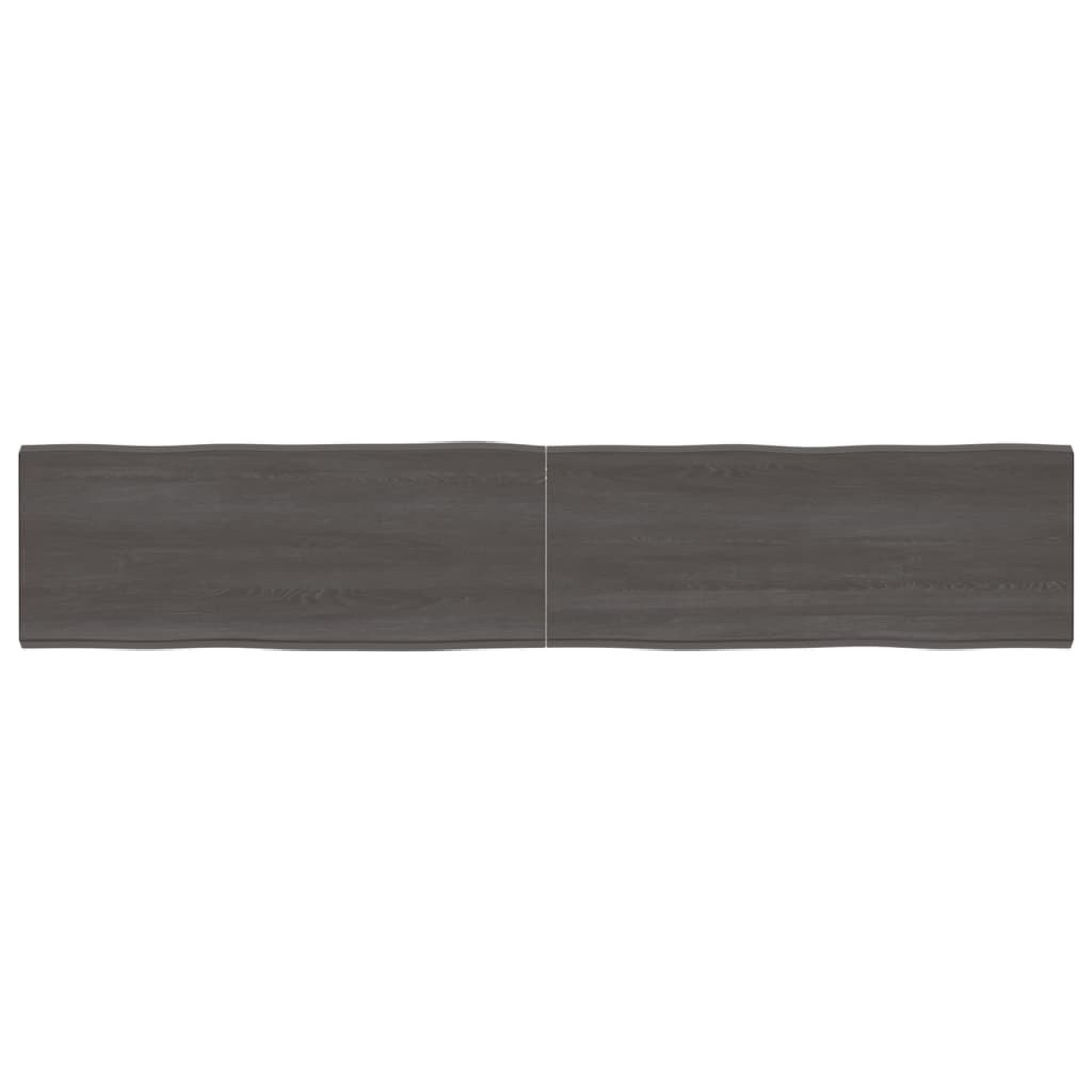 Berkfield Table Top Dark Grey 200x40x4 cm Treated Solid Wood Oak Live Edge