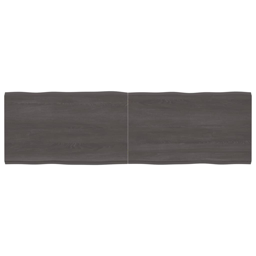 Berkfield Table Top Dark Grey 200x60x6 cm Treated Solid Wood Oak Live Edge