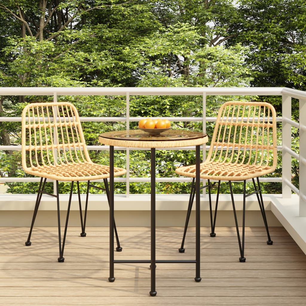 Berkfield 3 Piece Garden Dining Set Poly Rattan