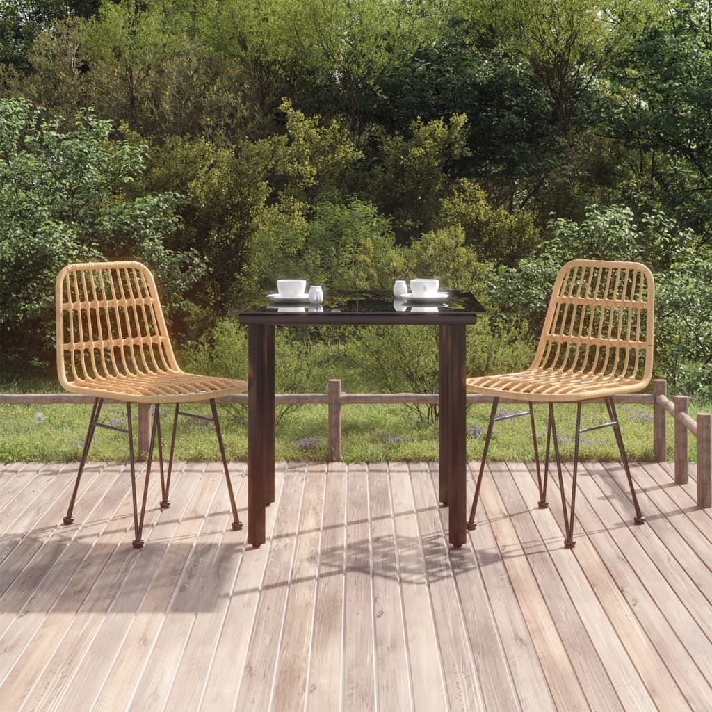 Berkfield 3 Piece Garden Dining Set Poly Rattan