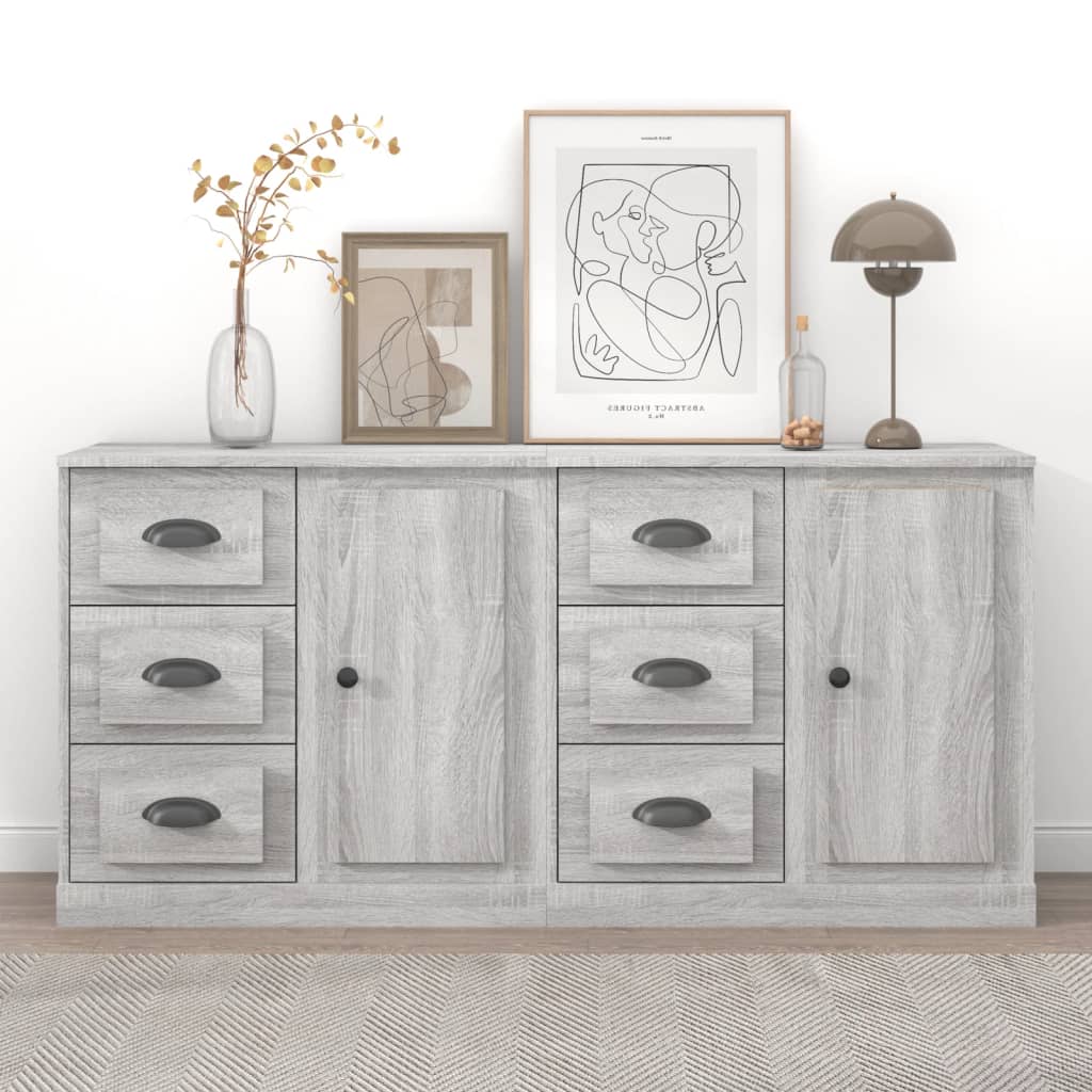 Berkfield Sideboards 2 pcs Grey Sonoma Engineered Wood