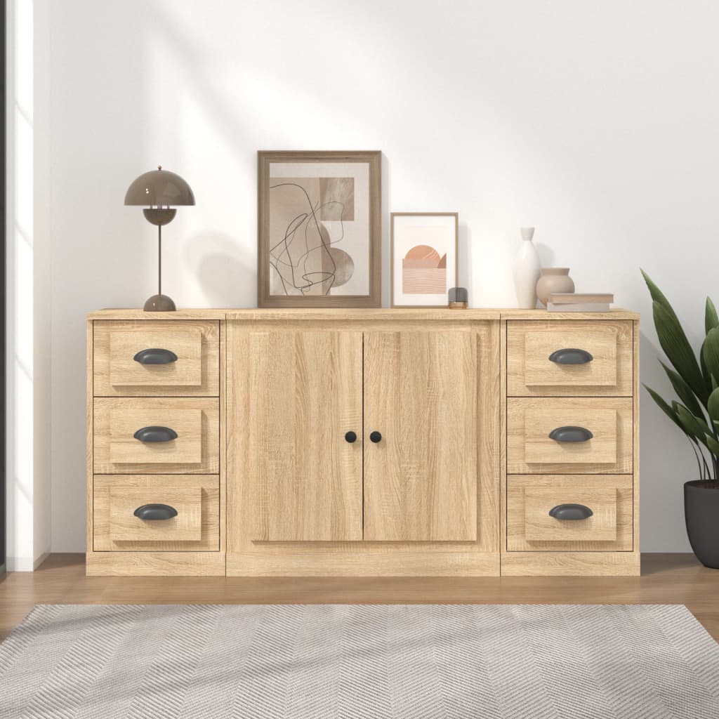 Berkfield Sideboards 3 pcs Sonoma Oak Engineered Wood