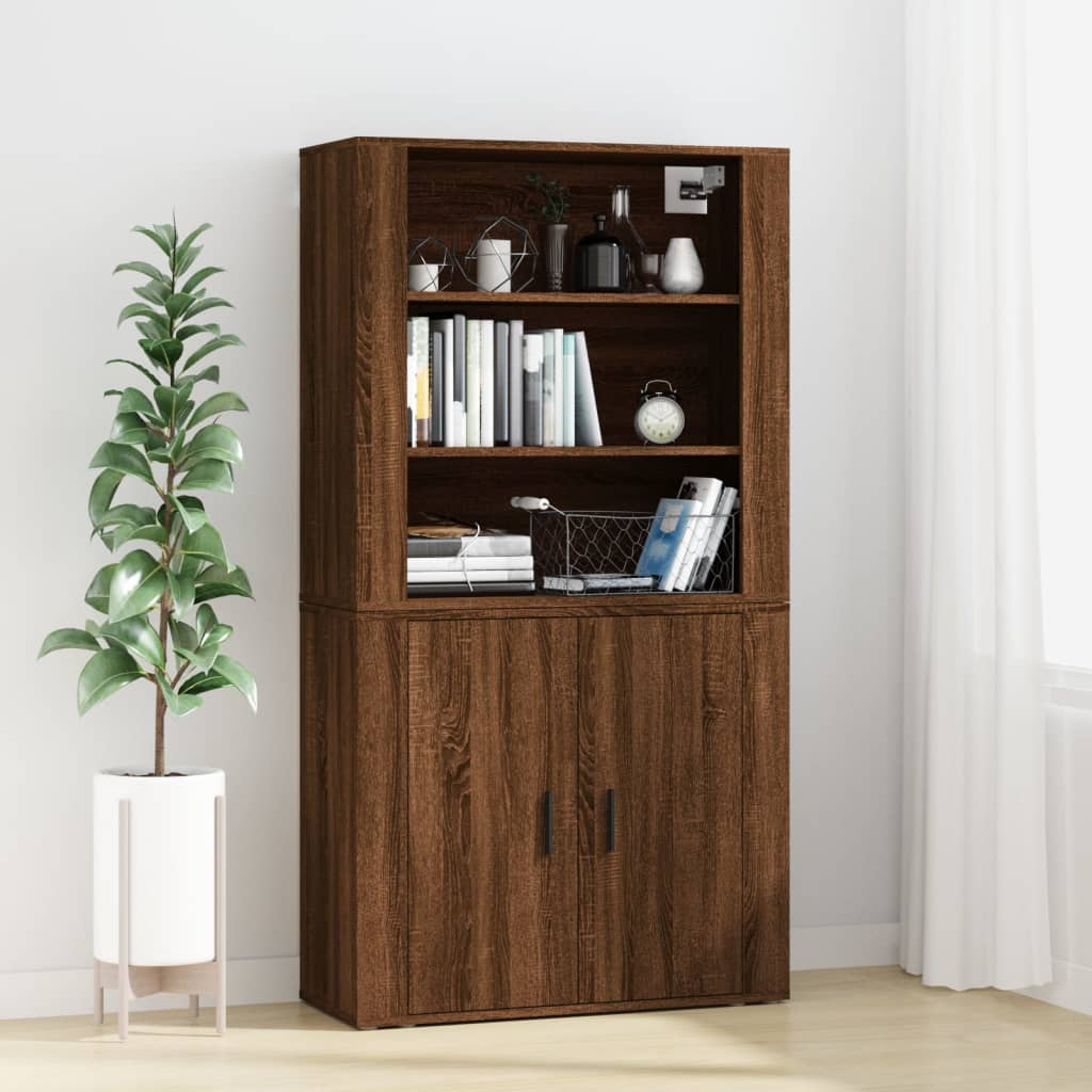 Berkfield Highboard Brown Oak Engineered Wood