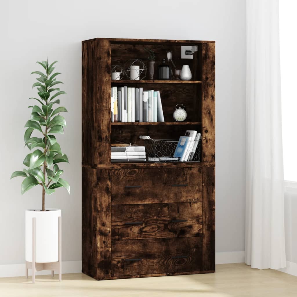 Berkfield Highboard Smoked Oak Engineered Wood