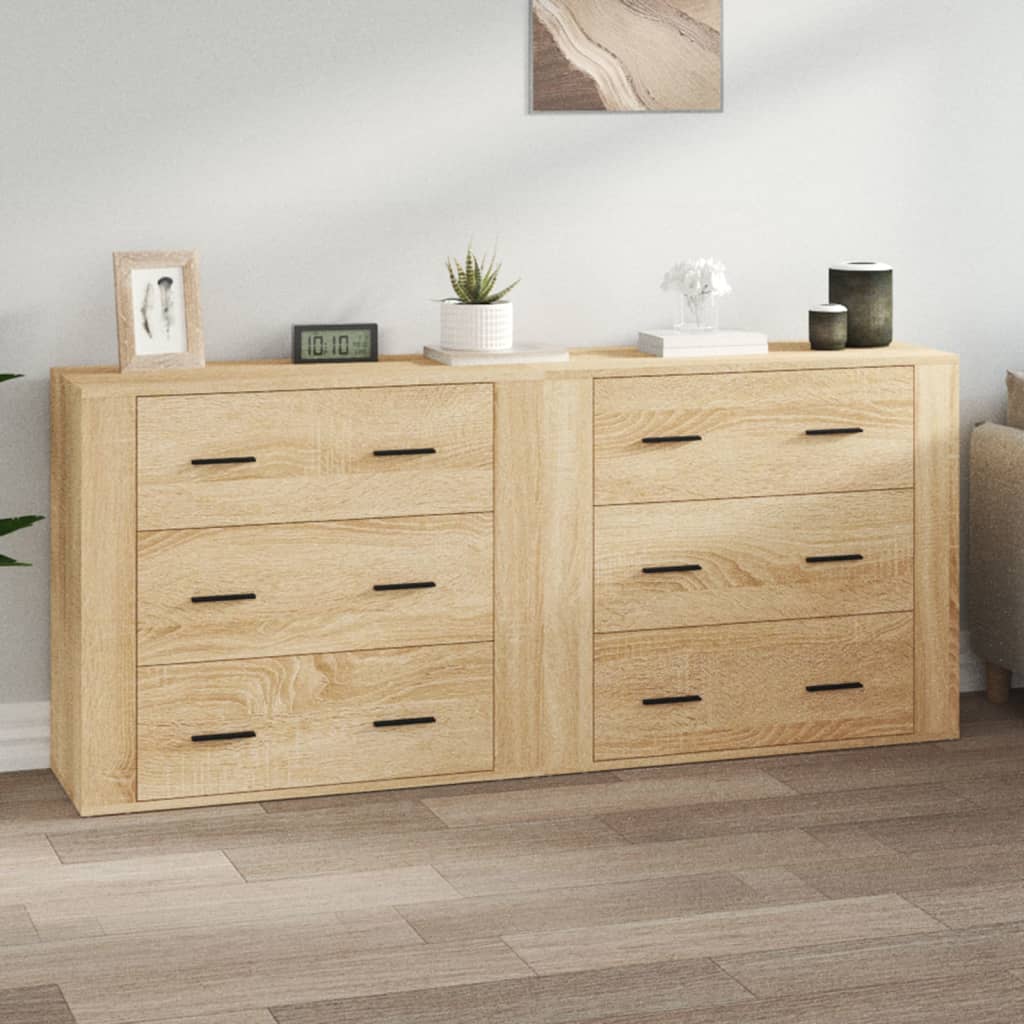 Berkfield Sideboards 2 pcs Sonoma Oak Engineered Wood