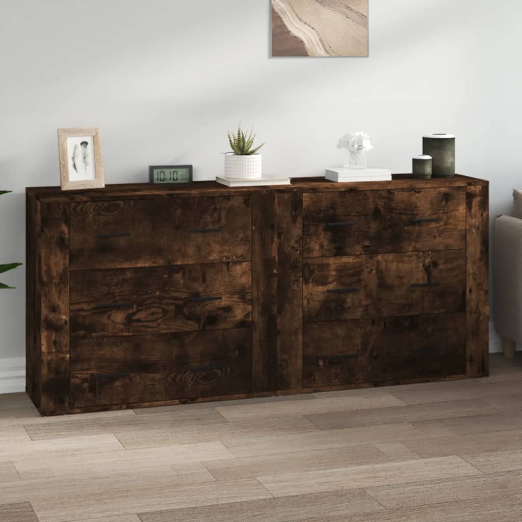 Berkfield Sideboards 2 pcs Smoked Oak Engineered Wood