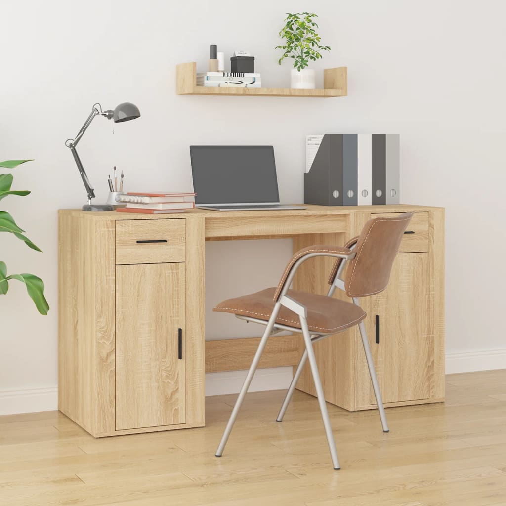 Berkfield Desk with Cabinet Sonoma Oak Engineered Wood