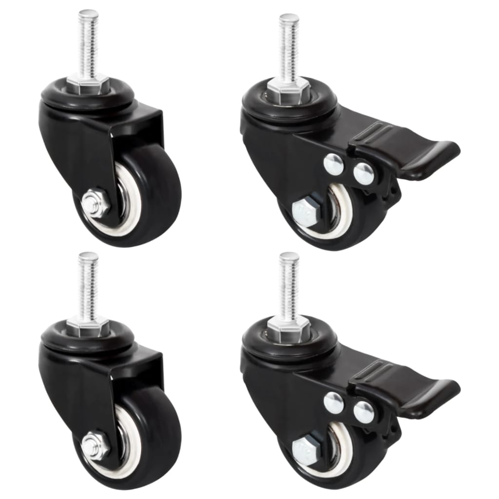 Berkfield Wheels for Planter 4 pcs Black 8x3.5x8 cm Iron