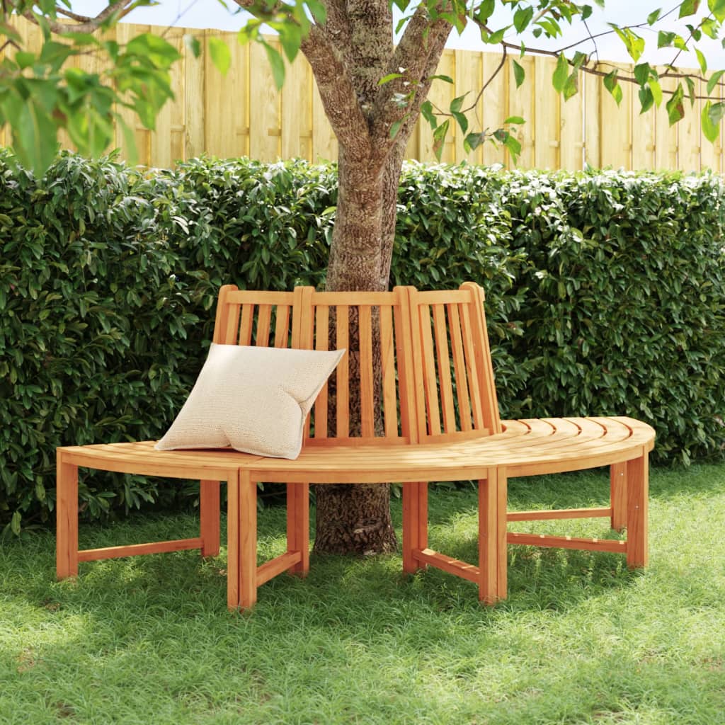 Berkfield Tree Bench Half Round �_�”�_201 cm Solid Wood Teak