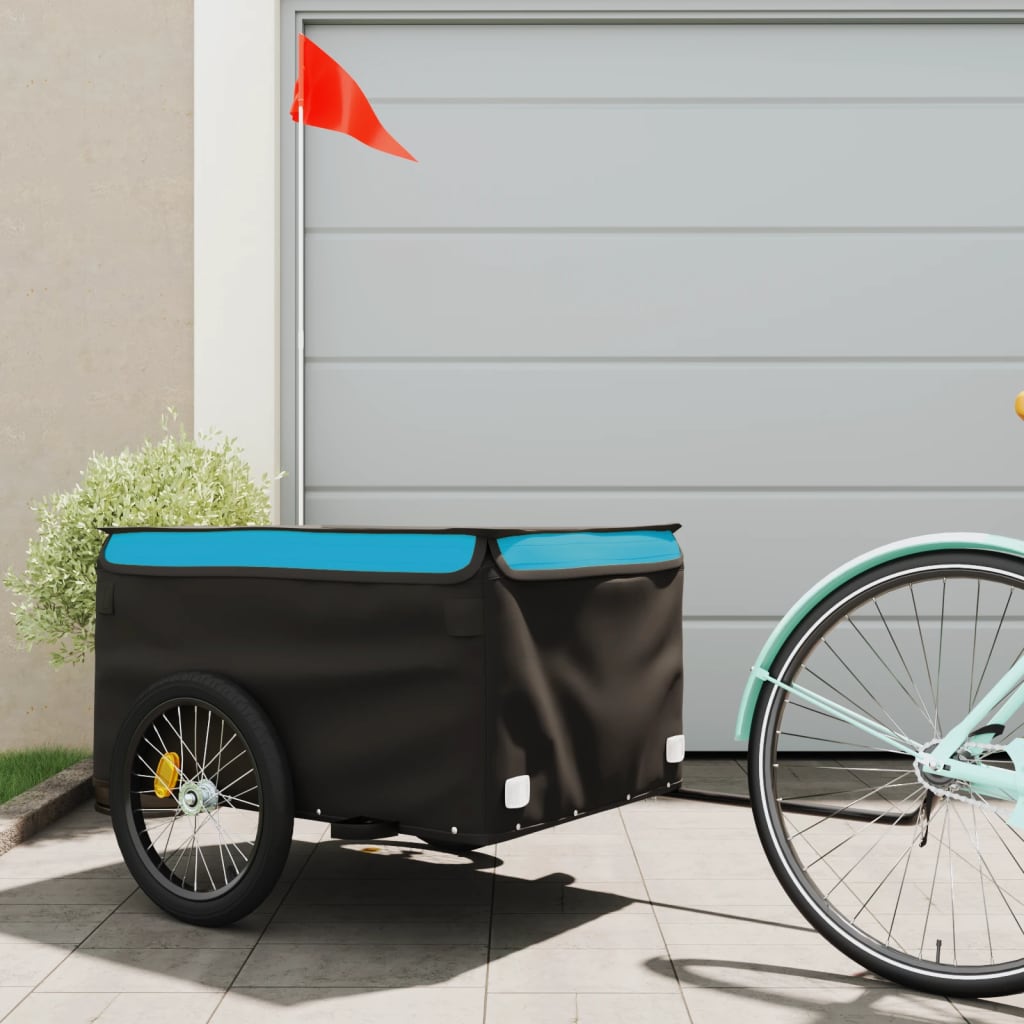 Berkfield Bike Cargo Trailer Black and Blue 45 kg Iron