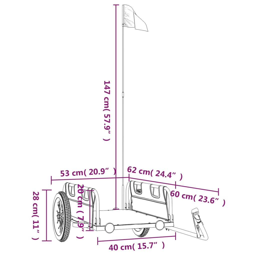 Berkfield Cargo Bike Trailer Blue Oxford Fabric and Iron
