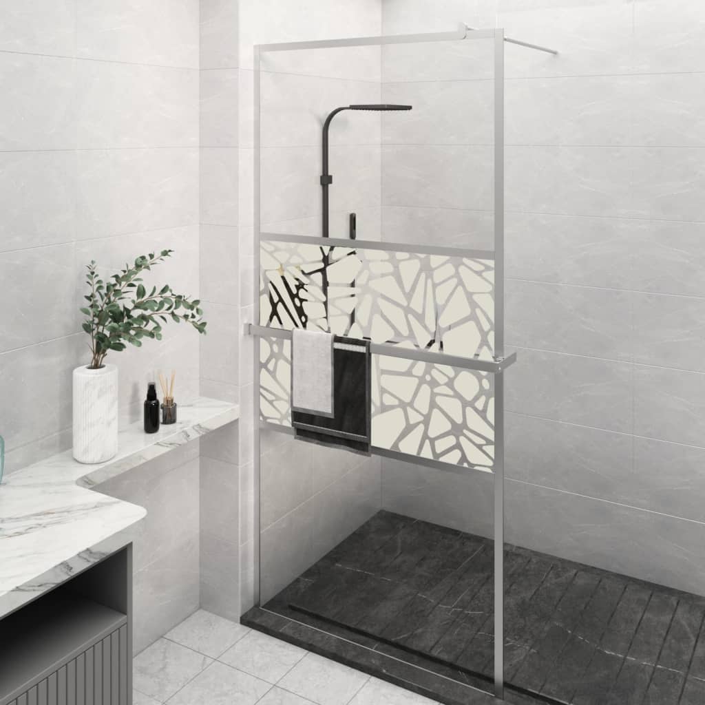 Berkfield Walk-in Shower Wall with Shelf Chrome 80x195 cm ESG Glass&Aluminium