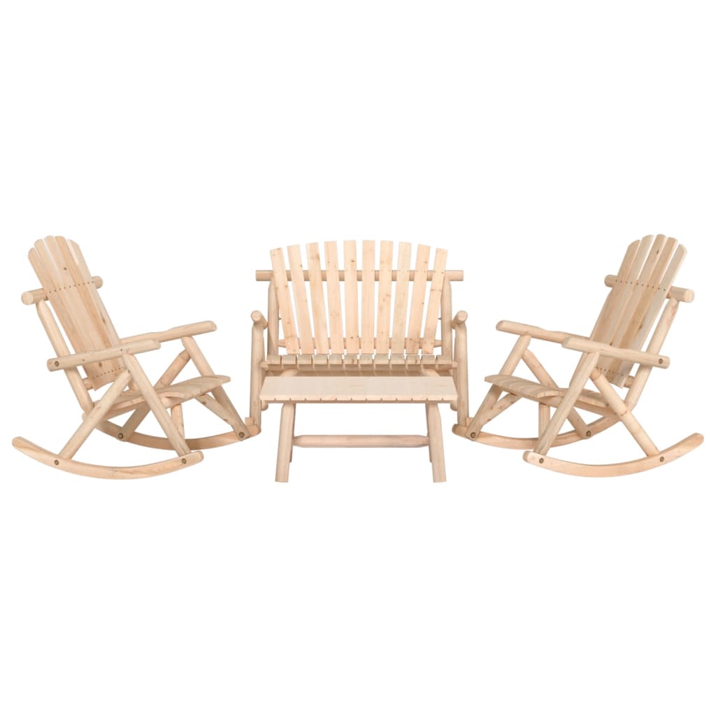 Berkfield 4 Piece Garden Lounge Set Solid Wood Spruce