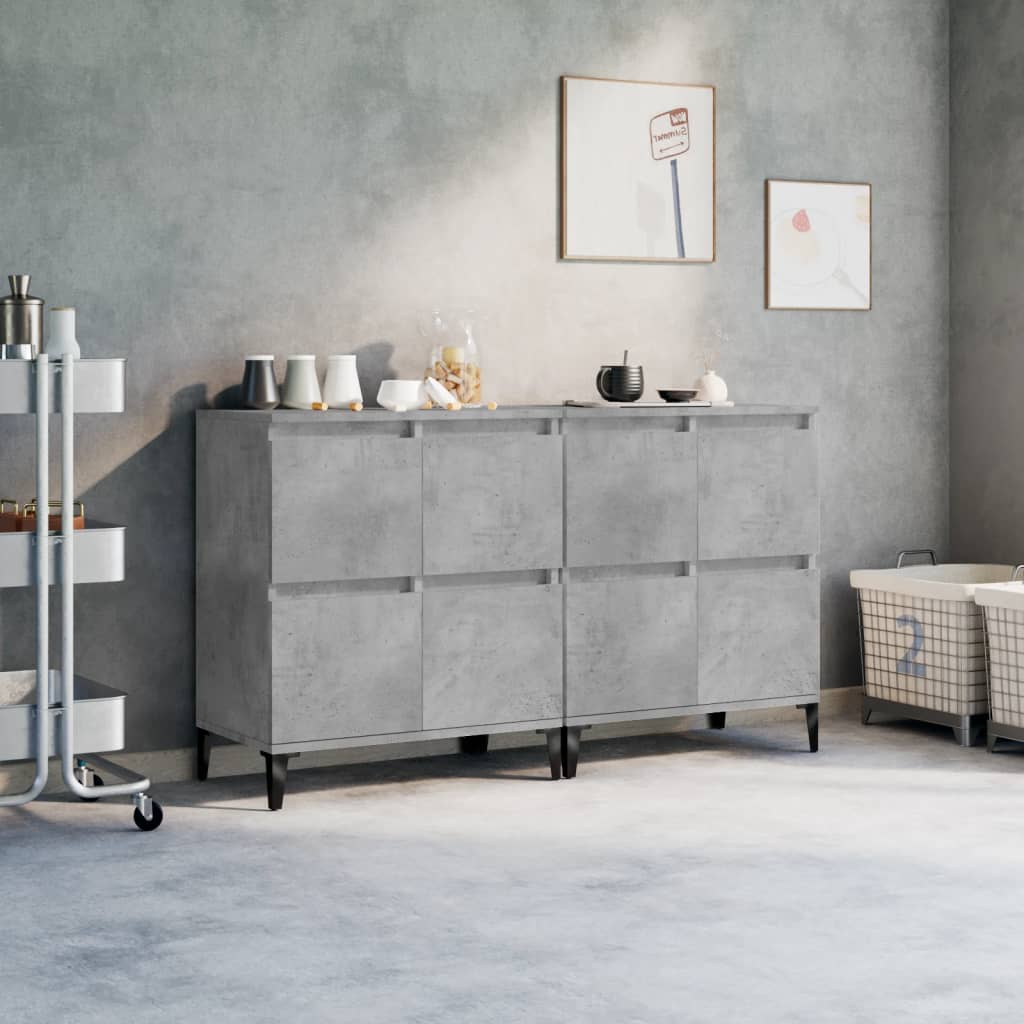 Berkfield Sideboard 2 pcs Concrete Grey 60x35x70 cm Engineered Wood